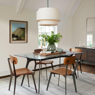 Isidoro Farmhouse Tiered Linen Drum Pendant Isidoro Farmhouse Tiered Linen Drum Pendant
