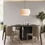 Isidoro Farmhouse Tiered Linen Drum Pendant