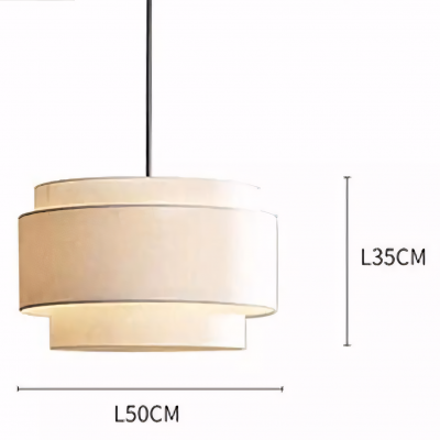 Isidoro Farmhouse Tiered Linen Drum Pendant Isidoro Farmhouse Tiered Linen Drum Pendant