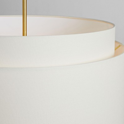 Isidoro Farmhouse Tiered Linen Drum Pendant Isidoro Farmhouse Tiered Linen Drum Pendant