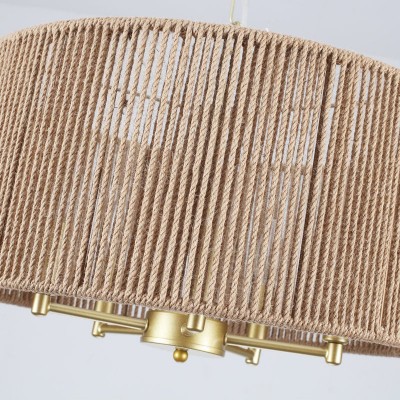 Haynes Rustic Rattan Dimmable Drum Pendant Light