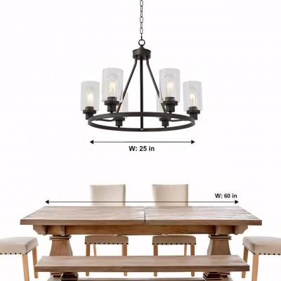 Solon Vintage Farmhouse Glass Shade Chandelier Solon Vintage Farmhouse Glass Shade Chandelier