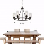 Solon Vintage Farmhouse Glass Shade Chandelier