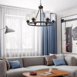 Solon Vintage Farmhouse Glass Shade Chandelier