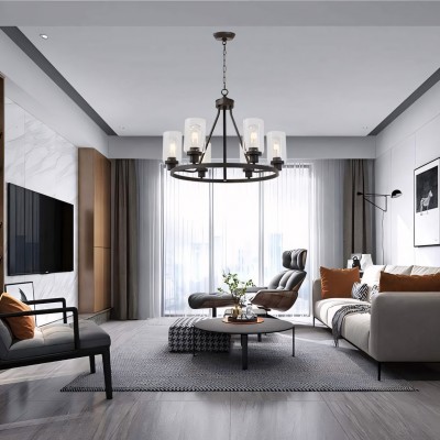 Solon Vintage Farmhouse Glass Shade Chandelier Solon Vintage Farmhouse Glass Shade Chandelier