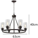 Solon Vintage Farmhouse Glass Shade Chandelier