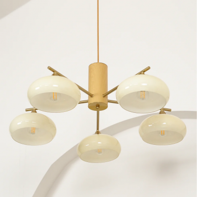 Xanthea Elliptical Persimmon Milk Glass Chandelier Xanthea Elliptical Persimmon Milk Glass Chandelier