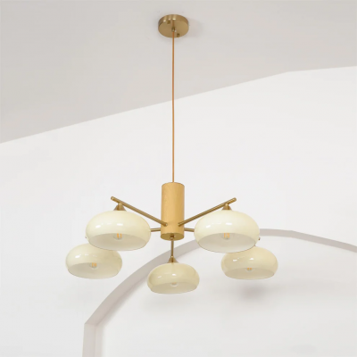 Xanthea Elliptical Persimmon Milk Glass Chandelier Xanthea Elliptical Persimmon Milk Glass Chandelier