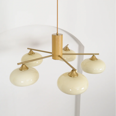 Xanthea Elliptical Persimmon Milk Glass Chandelier Xanthea Elliptical Persimmon Milk Glass Chandelier
