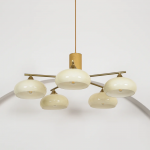 Xanthea Elliptical Persimmon Milk Glass Chandelier