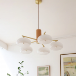 Xanthea Elliptical Persimmon Milk Glass Chandelier