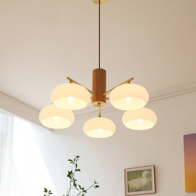 Xanthea Elliptical Persimmon Milk Glass Chandelier Xanthea Elliptical Persimmon Milk Glass Chandelier