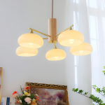 Xanthea Elliptical Persimmon Milk Glass Chandelier