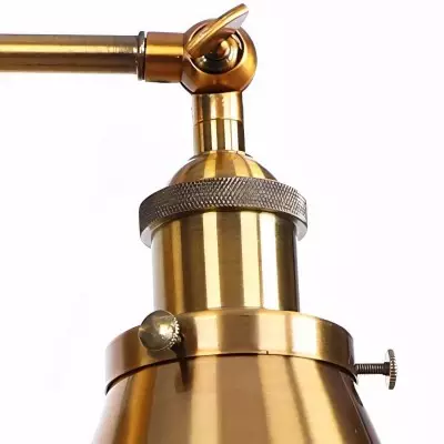 Ruhi Antique Brass Swing Arm Wall Sconce With Tapered Lampshade Ruhi Antique Brass Swing Arm Wall Sconce With Tapered Lampshade