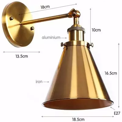 Ruhi Antique Brass Swing Arm Wall Sconce With Tapered Lampshade Ruhi Antique Brass Swing Arm Wall Sconce With Tapered Lampshade