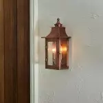 Orynth Vintage Solid Brass Wet Rated Lantern Sconce