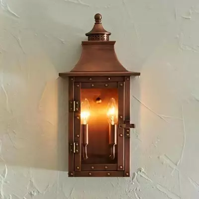 Orynth Vintage Solid Brass Wet Rated Lantern Sconce Orynth Vintage Solid Brass Wet Rated Lantern Sconce