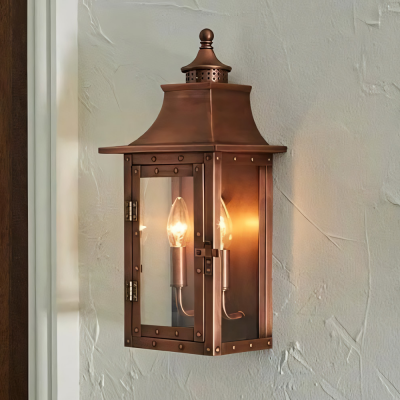 Orynth Vintage Solid Brass Wet Rated Lantern Sconce Orynth Vintage Solid Brass Wet Rated Lantern Sconce