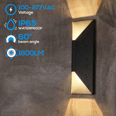 Qyros Minimal Diamond Black Led Up Down Wall Light Qyros Minimal Diamond Black Led Up Down Wall Light