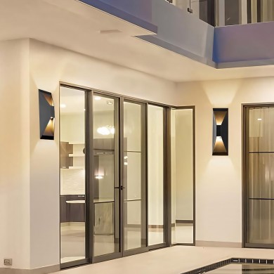 Qyros Minimal Diamond Black Led Up Down Wall Light