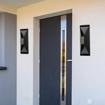 Qyros Minimal Diamond Black Led Up Down Wall Light Qyros Minimal Diamond Black Led Up Down Wall Light
