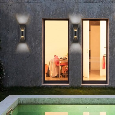 Qyros Minimal Diamond Black Led Up Down Wall Light