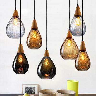 Uranix Cone Shape Water Ripple Glass Pendant Light Uranix Cone Shape Water Ripple Glass Pendant Light