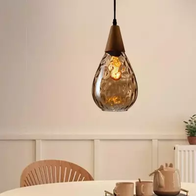 Uranix Cone Shape Water Ripple Glass Pendant Light Uranix Cone Shape Water Ripple Glass Pendant Light