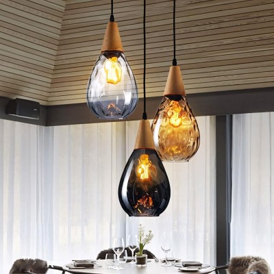 Uranix Cone Shape Water Ripple Glass Pendant Light Uranix Cone Shape Water Ripple Glass Pendant Light