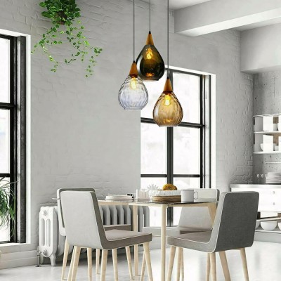 Uranix Cone Shape Water Ripple Glass Pendant Light Uranix Cone Shape Water Ripple Glass Pendant Light