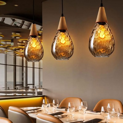 Uranix Cone Shape Water Ripple Glass Pendant Light Uranix Cone Shape Water Ripple Glass Pendant Light