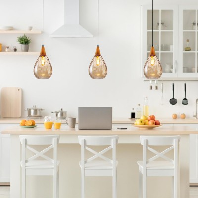Uranix Cone Shape Water Ripple Glass Pendant Light Uranix Cone Shape Water Ripple Glass Pendant Light