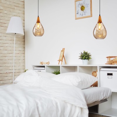 Uranix Cone Shape Water Ripple Glass Pendant Light Uranix Cone Shape Water Ripple Glass Pendant Light