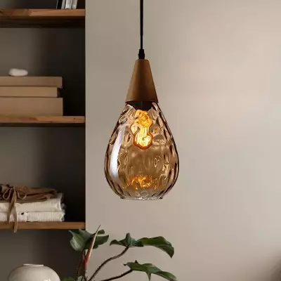 Uranix Cone Shape Water Ripple Glass Pendant Light Uranix Cone Shape Water Ripple Glass Pendant Light