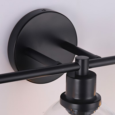 Navya Modern 3-Light Bathroom Sconces with Clear Glass Shades Navya Modern 3-Light Bathroom Sconces with Clear Glass Shades