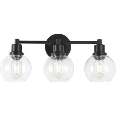 Navya Modern 3-Light Bathroom Sconces with Clear Glass Shades Navya Modern 3-Light Bathroom Sconces with Clear Glass Shades