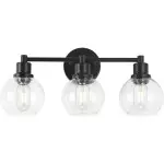 Navya Modern 3-Light Bathroom Sconces with Clear Glass Shades