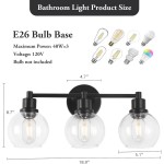 Navya Modern 3-Light Bathroom Sconces with Clear Glass Shades