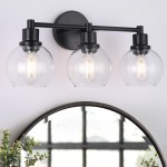 Navya Modern 3-Light Bathroom Sconces with Clear Glass Shades