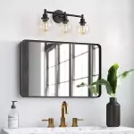 Navya Modern 3-Light Bathroom Sconces with Clear Glass Shades