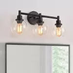 Navya Modern 3-Light Bathroom Sconces with Clear Glass Shades