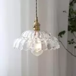 Worlanth Mid Century Clear Glass Flower Pendant Light