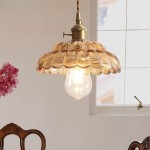 Worlanth Mid Century Clear Glass Flower Pendant Light