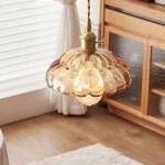 Worlanth Mid Century Clear Glass Flower Pendant Light