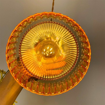 Zyrion Retro Ribbed Clear Glass Pendant Light Zyrion Retro Ribbed Clear Glass Pendant Light