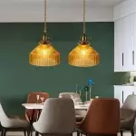 Zyrion Retro Ribbed Clear Glass Pendant Light