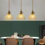 Zyrion Retro Ribbed Clear Glass Pendant Light