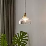 Zyrion Retro Ribbed Clear Glass Pendant Light