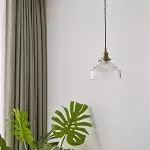 Zyrion Retro Ribbed Clear Glass Pendant Light