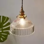 Zyrion Retro Ribbed Clear Glass Pendant Light